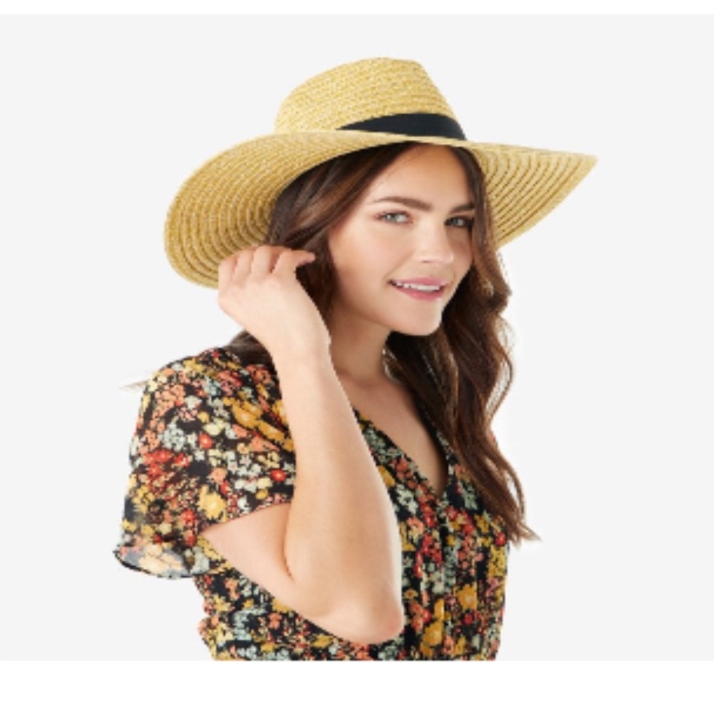 Kenzie Straw Hat with Black Ribbon
